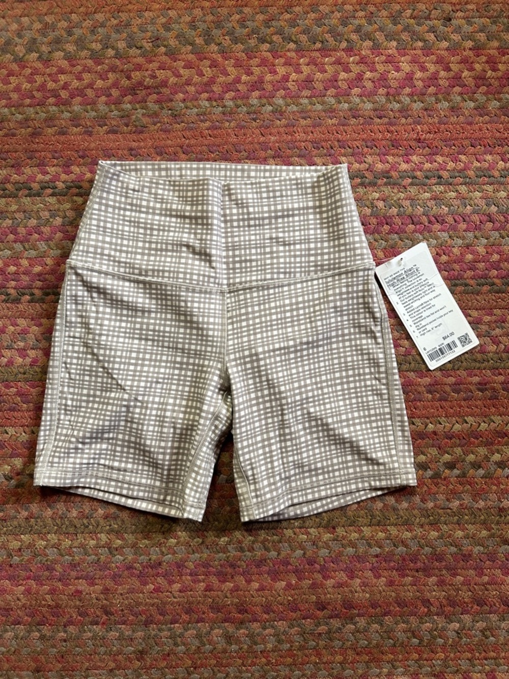 NWT LULULEMON ALIGN SHORTS 6” glow grid light ivory